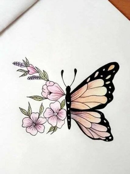 Картинки бабочек для срисовки