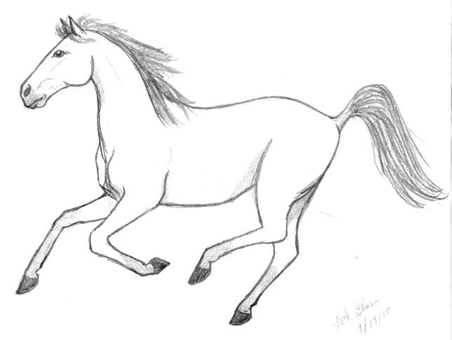 Лошадь рисунок карандашом