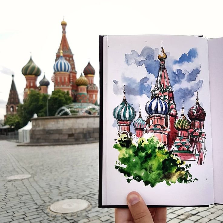 Кремль Москва скетчинг
