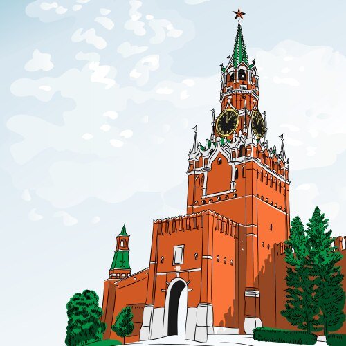 Спасская башня Московского Кремля вектор