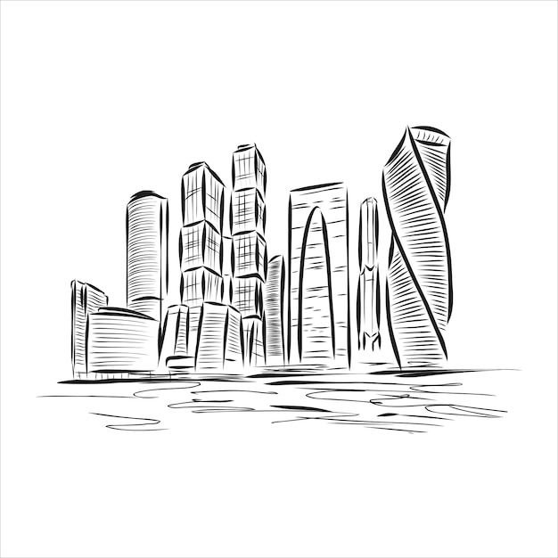 Москва Сити рисунок