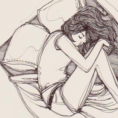 Рисунок спящей девушки