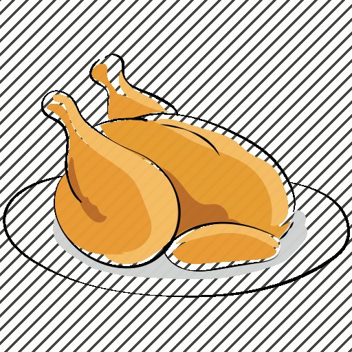 Курица на тарелке рисунок