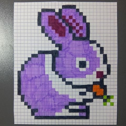 Рисование по клеткам заяц