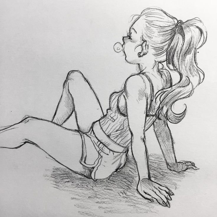 Рисунки для срисовки девушки попа