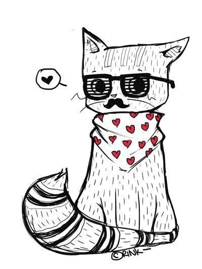Рисунок кота для срисовки