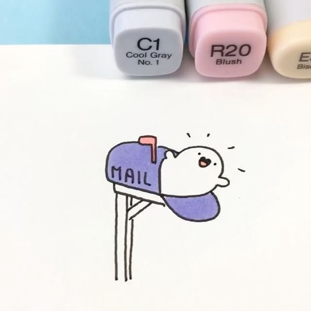 Маленькие миленькие рисунки маркерами