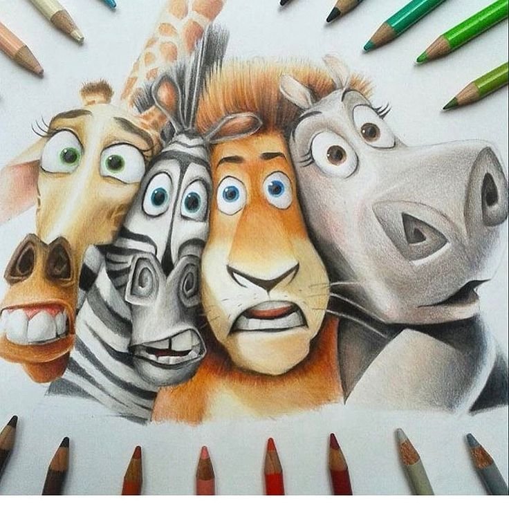 Рисунки мультяшных животных