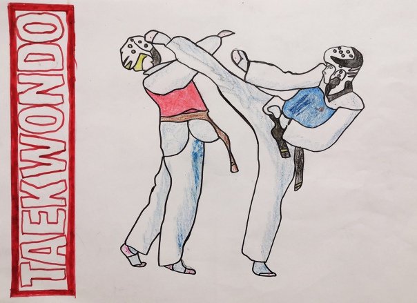 Тхэквондо рисунок карандашом