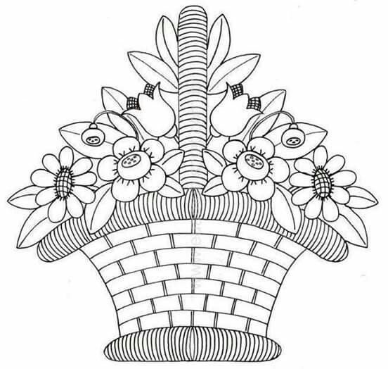 Корзина с цветами эскиз