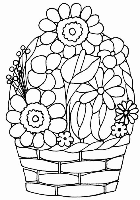 Корзина для цветов раскраска