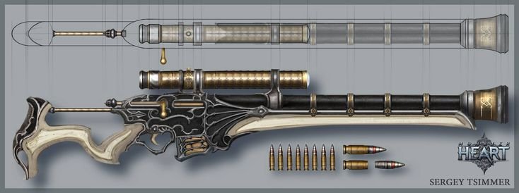 Концепт арт Steampunk оружие