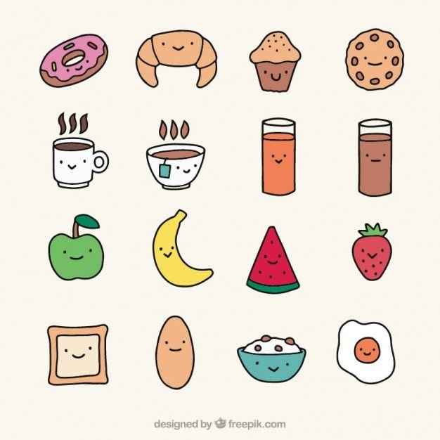 Рисунки еды легкие