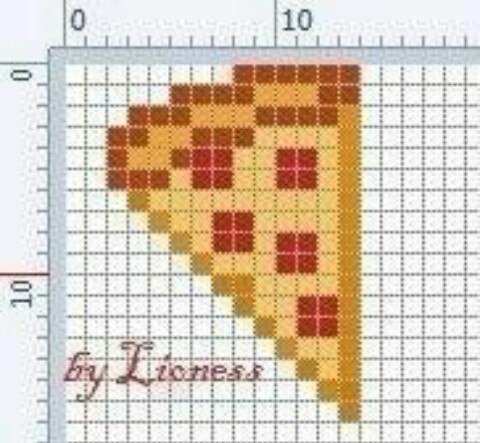 Рисование по клеточкам пицца