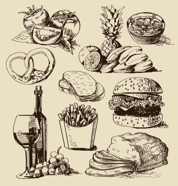 Нарисованные продукты