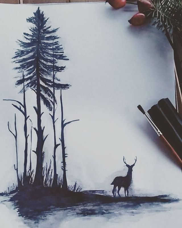 Лес маркерами