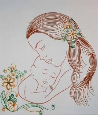 Материнская любовь рисунок