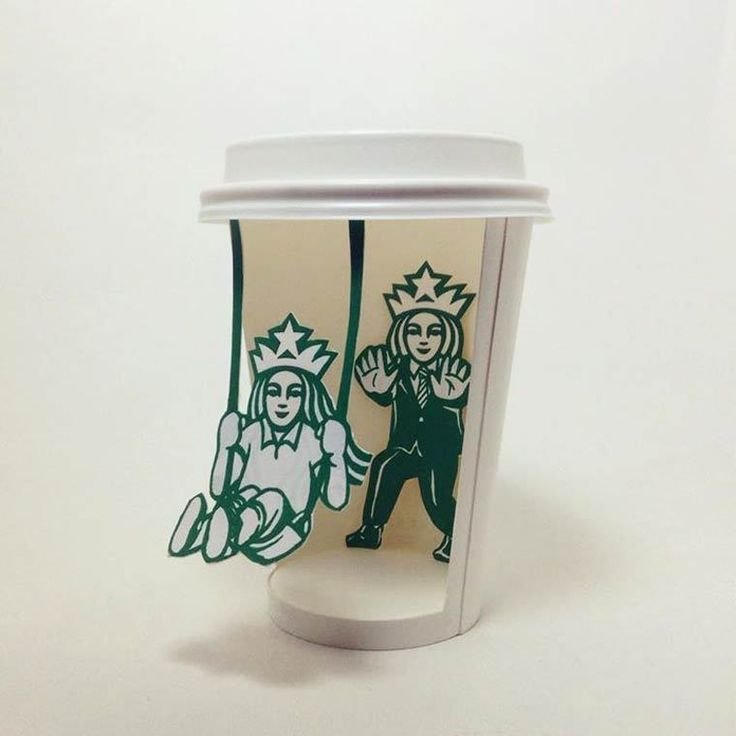 Рисование на стаканчиках для кофе