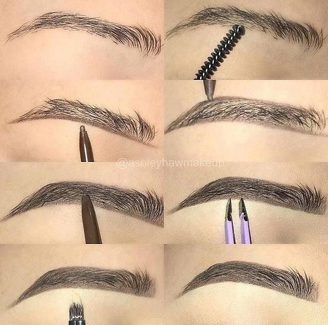 Рисование бровей карандашом