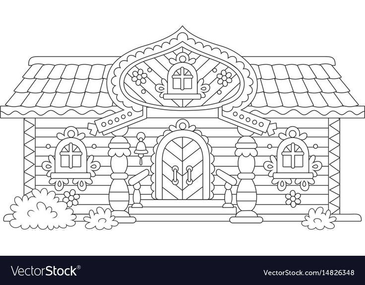 Рисование русской избы