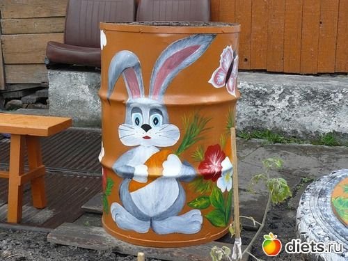 Бочки на даче разукрасить