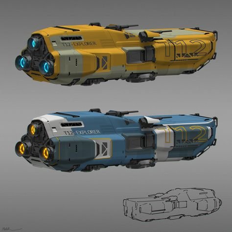 Космический корабль Sci Fi концепт