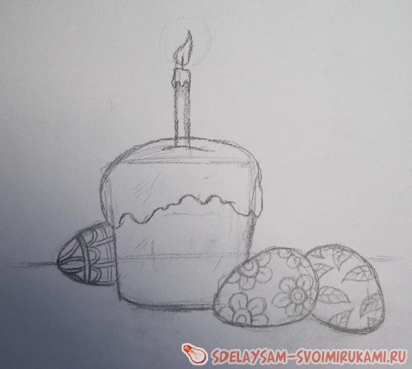 Пасхальный кулич рисование