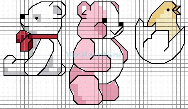 Мелкие рисунки по клеточкам