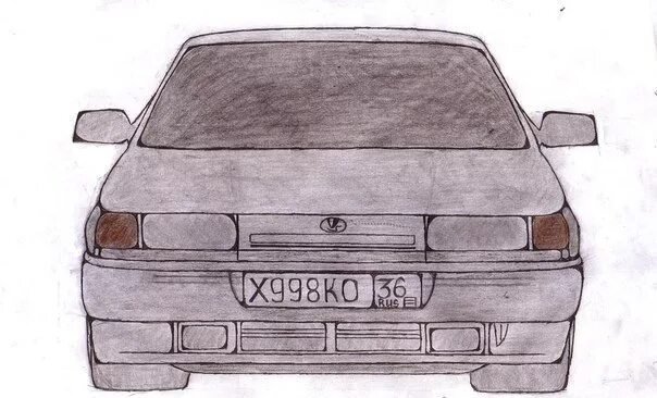 Рисунок ВАЗ 2115 рисунок сзади