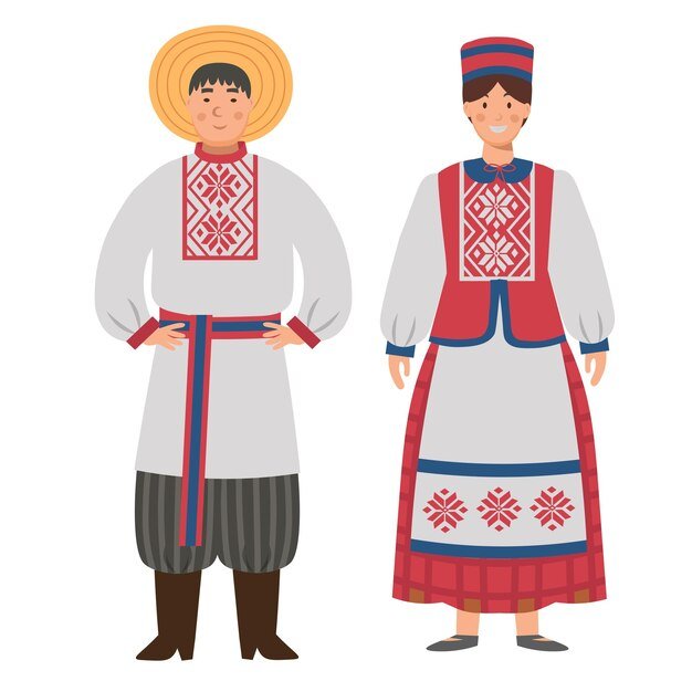 Национальный костюм Белоруссии рисунок