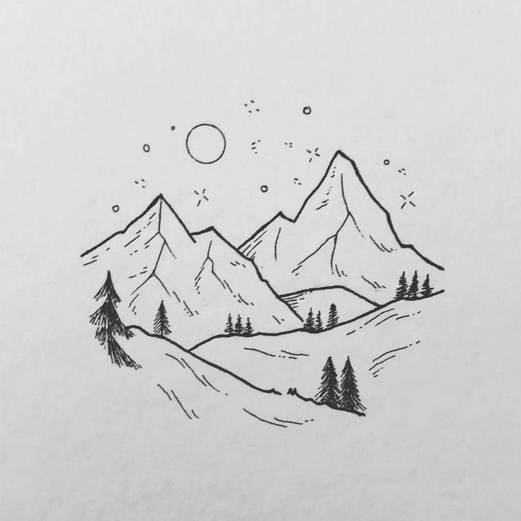 Горы рисунок