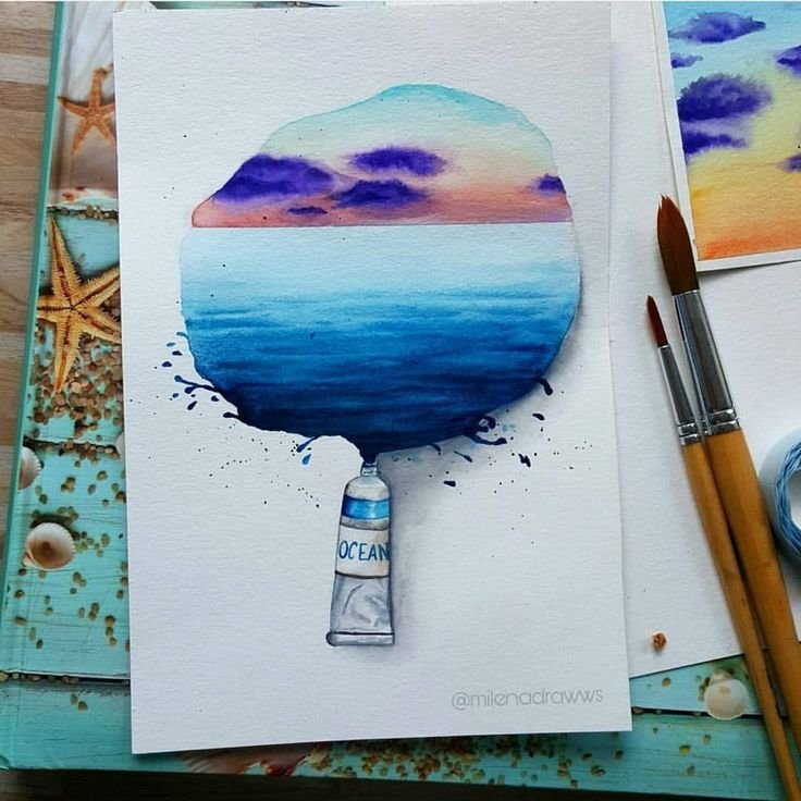 Рисунки красками легкие