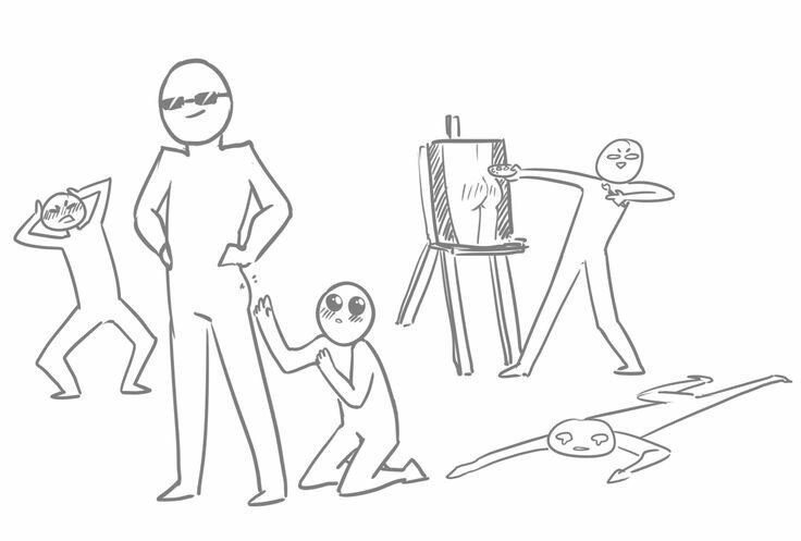 Позы для рисования людей смешные