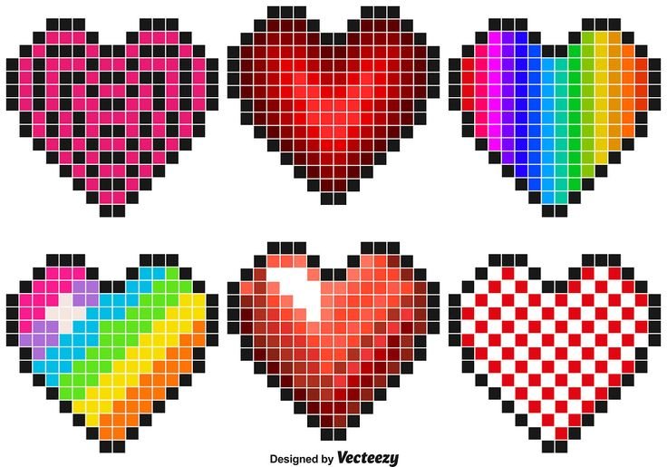 По клеточкам маленькие сердечки звездочки