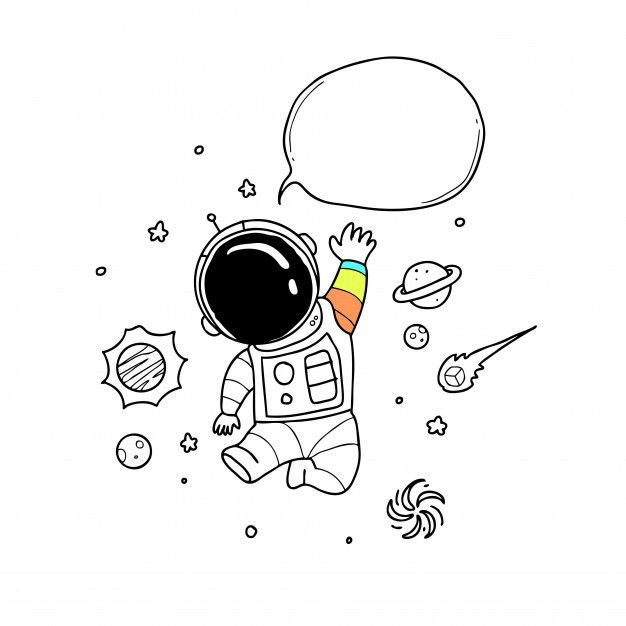 Рисунок Космонавта для срисовки