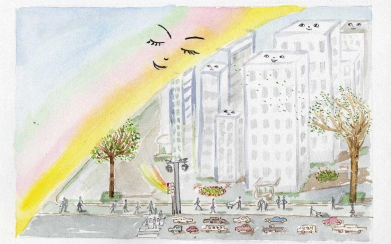 Детские рисунки города