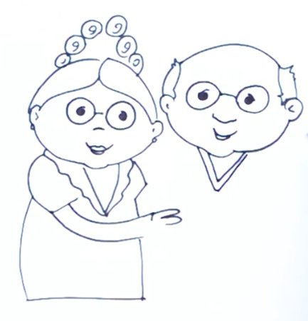 Бабушка и дедушка рисунок