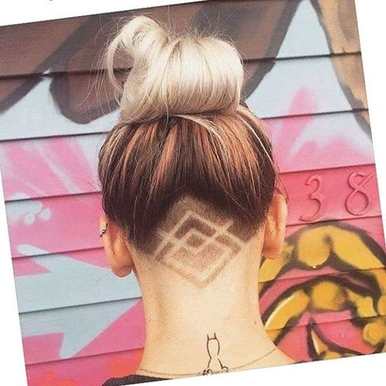 Прически с выбритым затылком для девушек