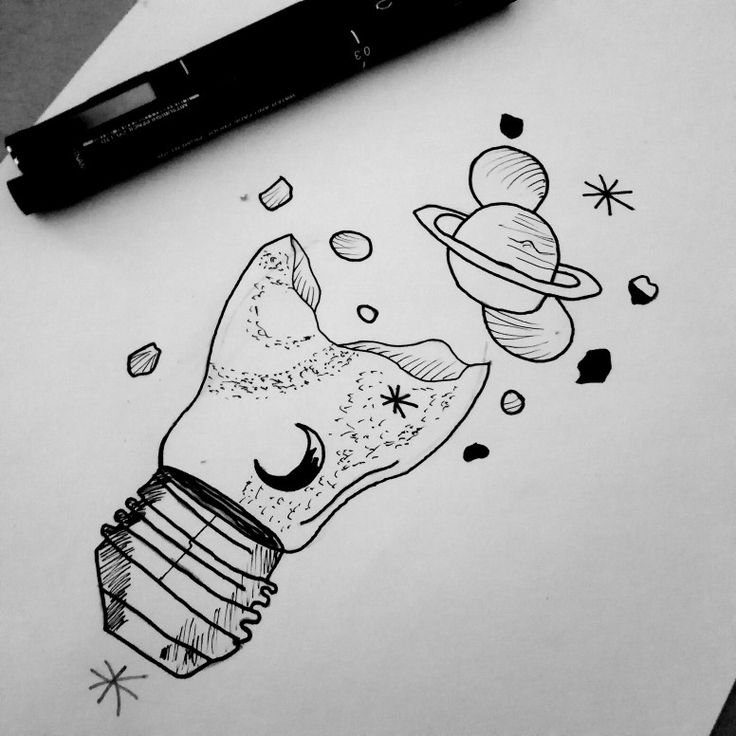 Рисунок черной ручкой легкий