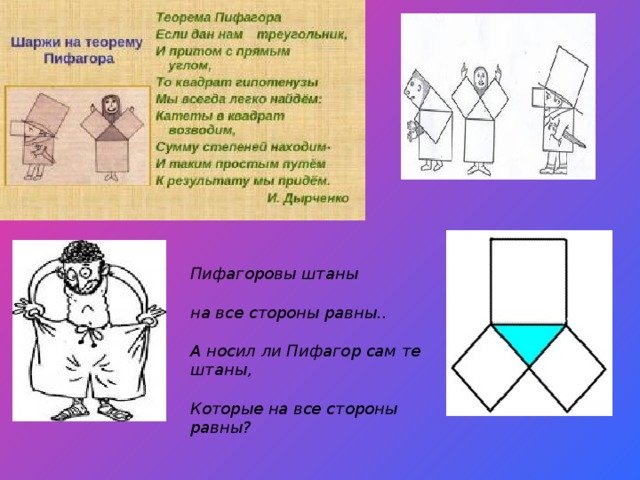 Теорема Пифагора Пифагоровы штаны