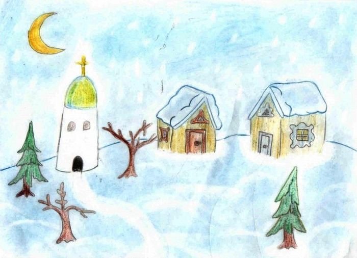 Рисунок к стихотворению встреча зимы