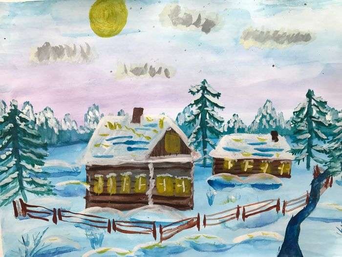 Зима рисунок