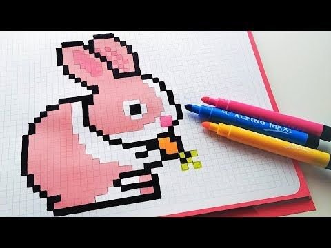 Рисунки по клеточкам кролик