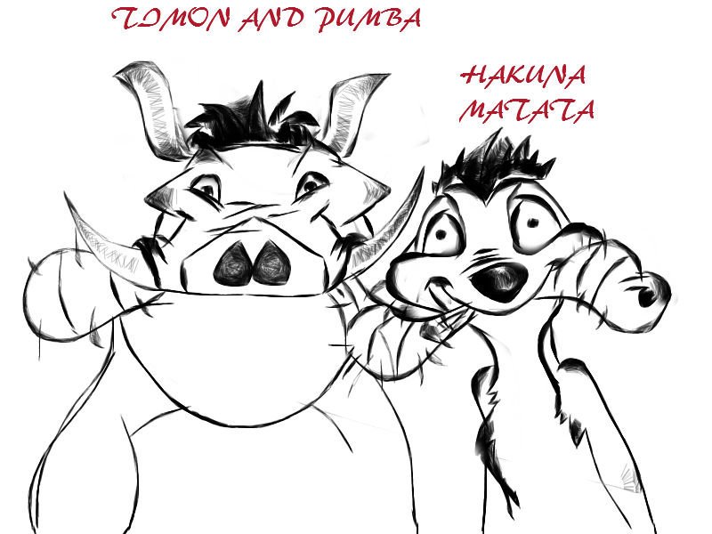 Тимон и Пумба раскраска