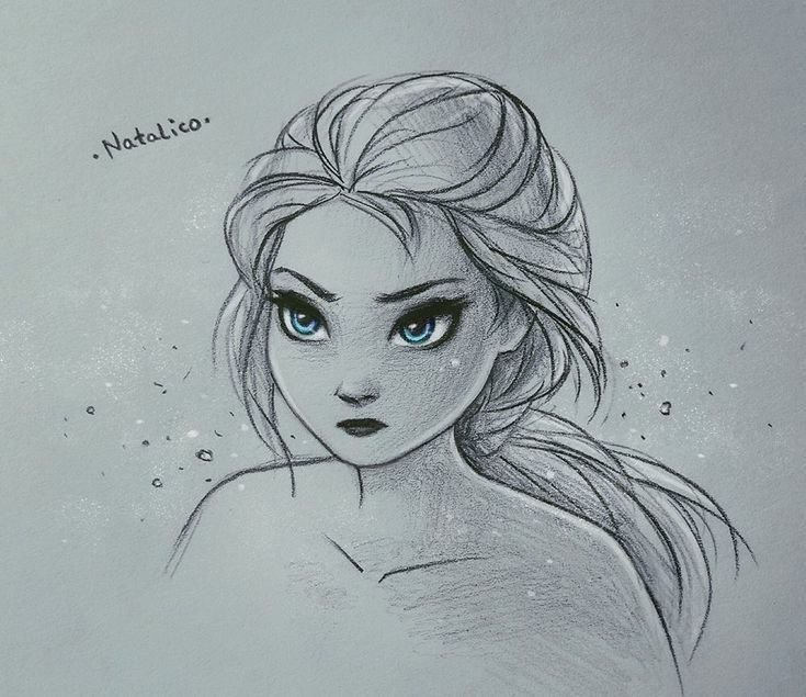 Эльза рисунок карандашом