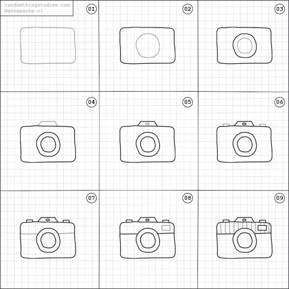 Фотоаппарат рисунок карандашом