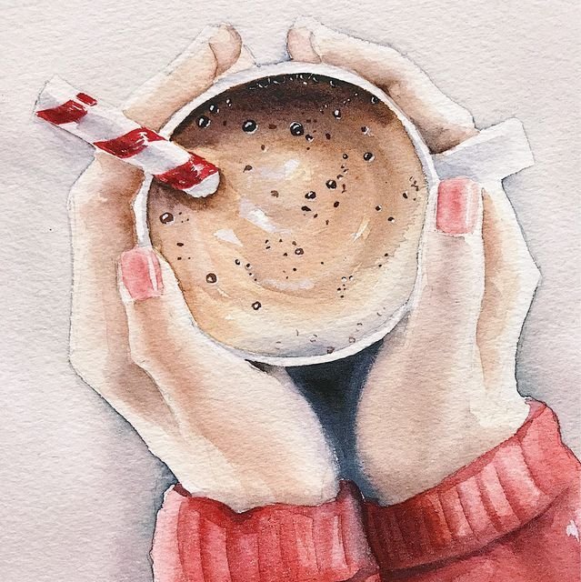 Кофе акварель