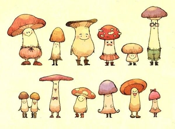Рисунки для срисовки грибочки