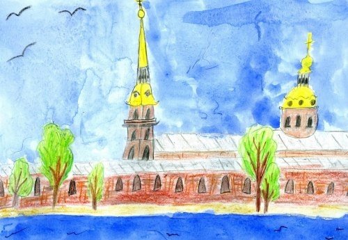 Нарисова Петропавловской крепость