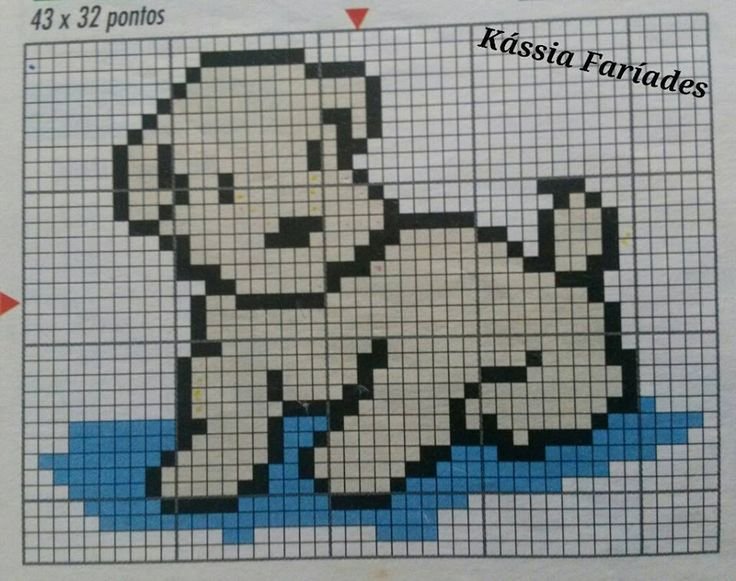 Рисунки по клеткам собака